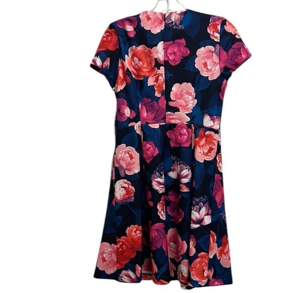 Eliza J NWT Floral Print Mini Dress Blue Multi Size 8 - Picture 6 of 10